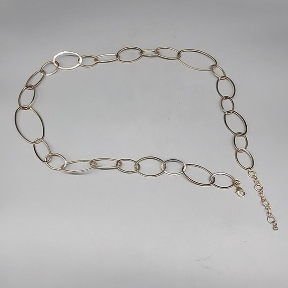 Chico's Delicate Gold Tone Chain Belt Adjustable Size total length 44" - Picture 1 of 3